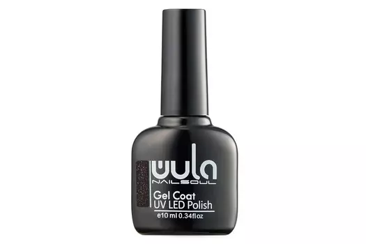 Гель-лак Wula nailsoul uv/тон 347 черный с мелким голографическим глиттером 10 мл