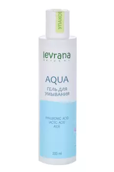 Гель Леврана Aqua с гиалуроновой/молочной кислотами д/умывания, 200 мл