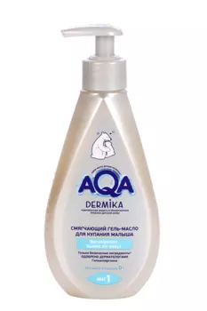 Гель-масло AQA BABY Дермика смягчающ д/купания малыша, 250 мл