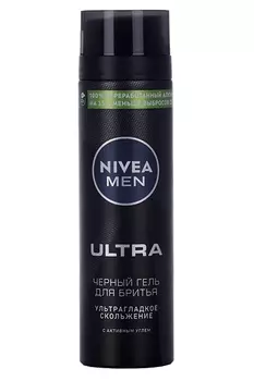 Гель NIVEA MEN ULTRA д/бритья черный ультрагладкое скольжение с активным углем, 200 мл