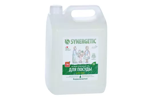 Гель Синергетик д/мытья посуды и детских игрушек с ароматом алоэ антибактериальный 5 л