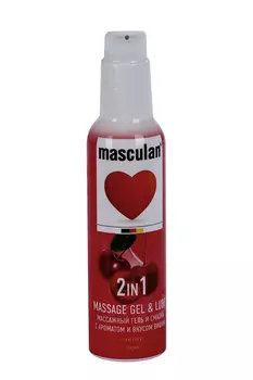 Гель-смазка Masculan массажная с дозатором аромат и вкус вишни 2в1, 130 мл