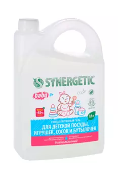 Гель SYNERGETIC д/мытья детской посуды/игрушек/сосок и бутылочек гипоаллергенный 3,5 л