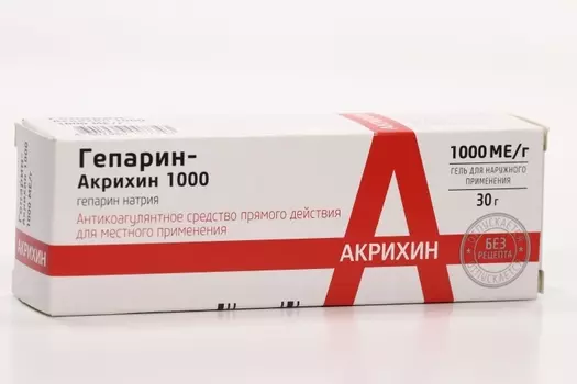Гепарин-Акрихин 1000, 30 г, гель для наружного применения