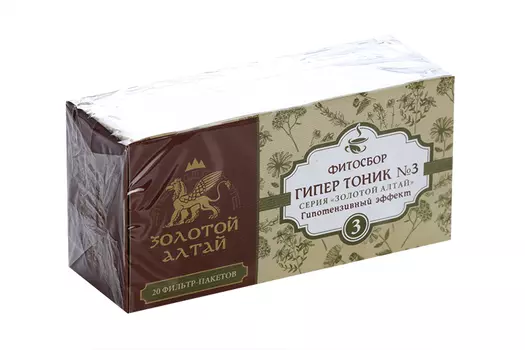 Гипертонический сбор №3 Золотой Алтай гипотензивный эффект, 1,5 г, 20 шт