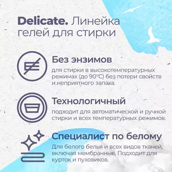 Гипоаллергенный ЭКО гель Aquae Granni "Delicate" 0+ для белого белья, для стирки детского белья 5 л