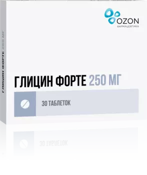 Глицин Форте 250 мг, 30 шт, таблетки защечные и подъязычные