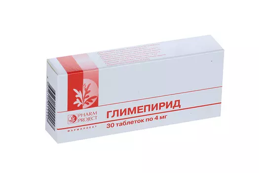 Глимепирид 4 мг, 30 шт, таблетки
