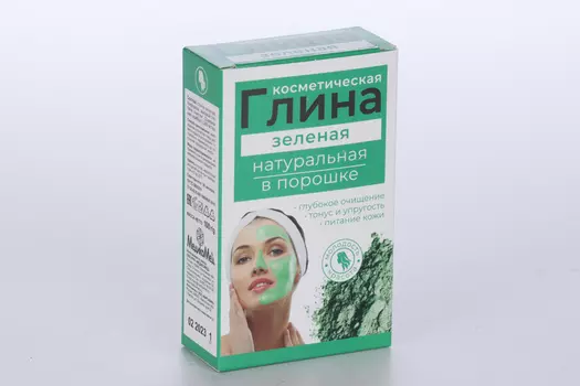 Глина зеленая с серебром косметическая, 100 г