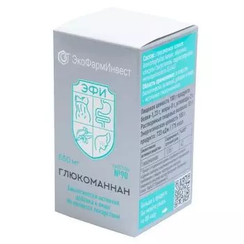 Глюкоманнан, 650 мг, 90 шт, капсулы