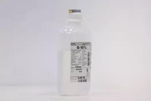 Глюкоза 10%, 250 мл, 10 шт, раствор для инфузий