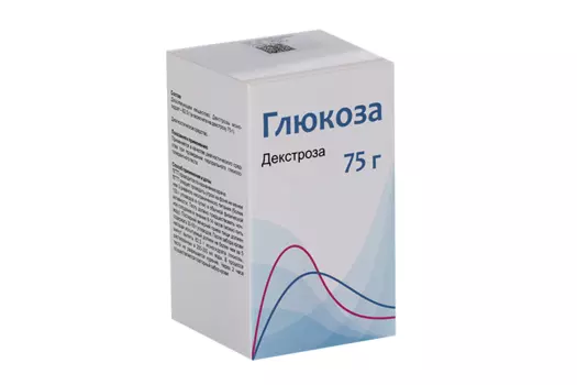 Глюкоза 75 г, 82,5 г, порошок для приготовления раствора для приема внутрь Лекарь