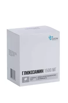 Глюкозамин 1500 мг, 4 г, 20 шт, порошок для приготовления раствора для приема внутрь
