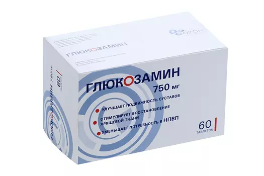 Глюкозамин 750 мг, 60 шт, таблетки покрытые пленочной оболочкой