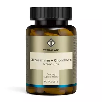 Глюкозамин+Хондроитин комплекс Премиум Тетралаб, 60 шт, таблетки покрытые оболочкой
