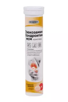 Глюкозамин Хондроитин МСМ BioForte, 17 шт, таблетки шипучие грейпфрутовые