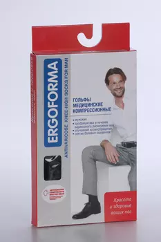 Гольфы ERGOFORMA 2 кл компр от варикоза мужские р 6, черный