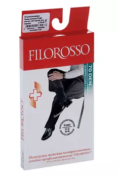 Гольфы FILOROSSO 2 класс компрес 70 DEN мужские р 1, черные