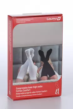 Гольфы Лаума Медикал Cotton Comfort мед компресс хлопок 1 класс р 45-47, пара черн