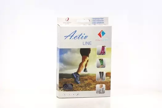 Гольфы Тонус Эласт компресс 1 класс д/спорта р XL (170-182см), пара черный-серый