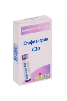 Гомеопатические монокомпонент препараты растительн происхожд 4 г, гранулы гомеопатические C30 Стафизагриа