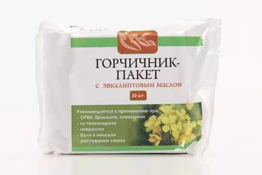 Горчичник пакет с эвкалиптовым маслом, 20 шт
