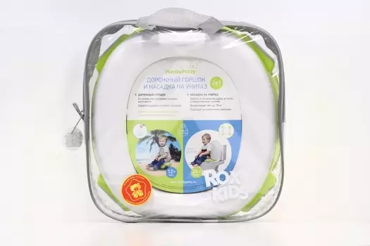 Горшок Рокси-Кидс ХендиПотти дорожный насадка на унитаз 2 в 1 в фирменной сумке зел