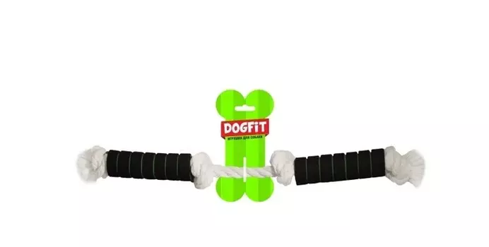 Грейфер DOGFIT д/собак из х/б каната нунчаки 4 узла и 2 ручки 48 см