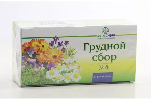 Грудной сбор N4, 2 г, 20 шт, сырье растительное-порошок Фитофарм