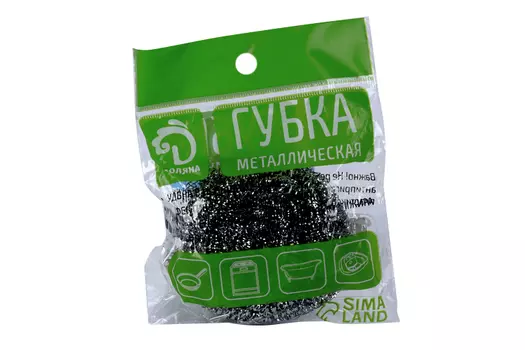 Губка Доляна д/мытья посуды металлическая спираль, 15 г
