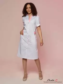 Халат Альба-С медицинский женский хлопок/полиэфир белый р 46