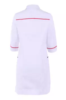 Халат ДНК+ медицинский белый красный/синий рост 164 р 46