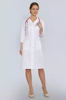 Халат Doctor Big медицинский женский белый 3/4 рук пуг р 48 (170-176 )
