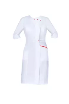 Халат Doctor Big медицинский женский белый/красный 1/2 рук кн р48
