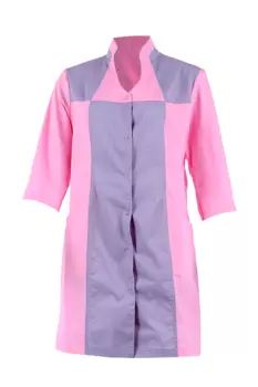 Халат Lantana медицинский розовый/серый