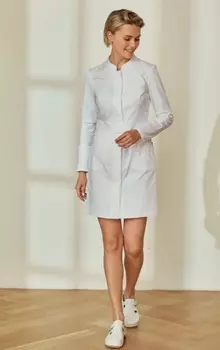 Халат Лечи Красиво медицинский женский с притачным поясом с пуговицей р.46 белый