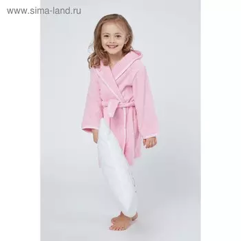 Халат махровый для девочки, рост 98-104 см, цвет розовый