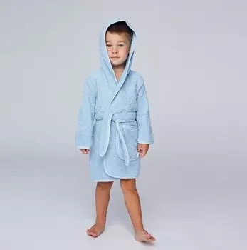 Халат махровый для мальчика, рост 98-104 см, цвет голубой К07_Д