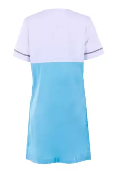 Халат медицинский ИридаМед м-030 белый/голубой р 48