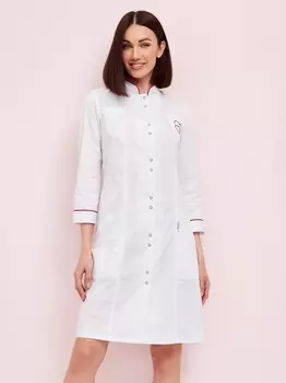 Халат медицинский Веста-ВЭЙ белый/красный