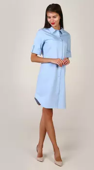 Халат Медтекс медицинский голубой с поясом р 42