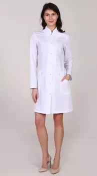 Халат PROLANA медицинский на кнопках р 48 белый воротник-стойка