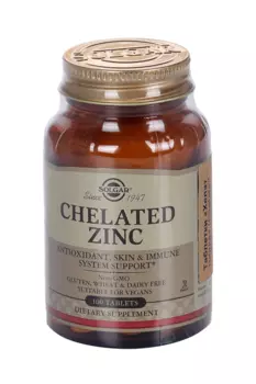 Хелат цинка, 630 мг, 100 шт, таблетки Солгар