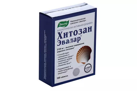 Хитозан-Эвалар, 0,5 г, 100 шт, таблетки