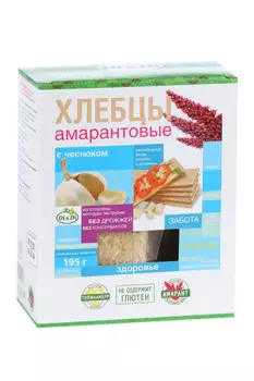 Хлебцы амарантовые Di&Di с чесноком без глютена, 195 г