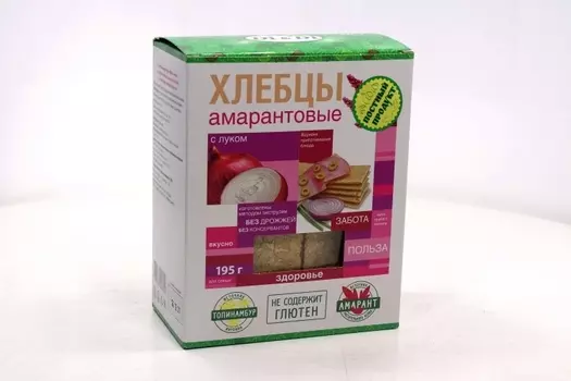 Хлебцы амарантовые Di&Di с луком без глютена, 195 г