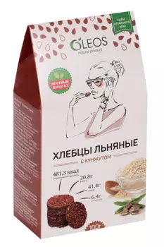 Хлебцы Олеос льняные с кунжутом 481,3 ккал, 100 г