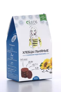 Хлебцы Олеос льняные с подсолнечником, 100 г