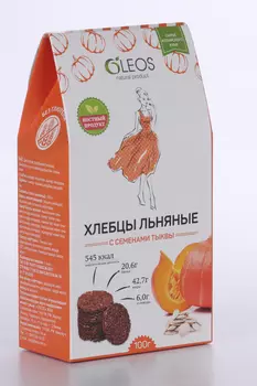 Хлебцы Олеос льняные с семенами тыквы, 100 г