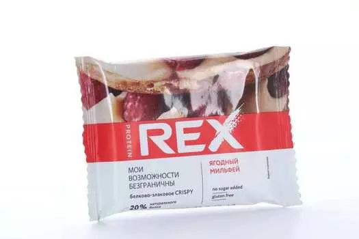 Хлебцы ProteinRex Crispy протеино-злаковые со вкусом ягодный мильфей, 55 г